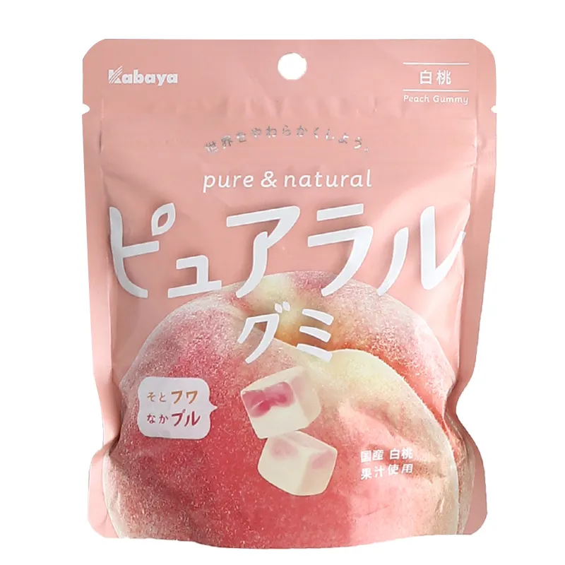 Grosir permen jelly buah gummy Jepang makanan ringan eksotis Peach/Apple/permen Sandwich stroberi 58g