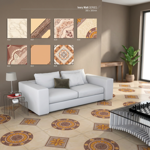 Carreaux de sol en céramique imprimés jet d'encre 30x30cm, finition brillante numérique, design marbre pour salle de bain intérieure - Product Image 5