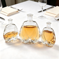 Bouteille en verre sur mesure, 700 ml, 900 g, coupe bouclée, verre super flint, base lourde, pour brandy, whisky, liqueur