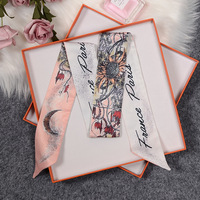 Écharpe et accessoires pour cheveux en polyester imprimé léger et respirant pour l'été, ruban pour femmes, style floral long, style musulman haut de gamme