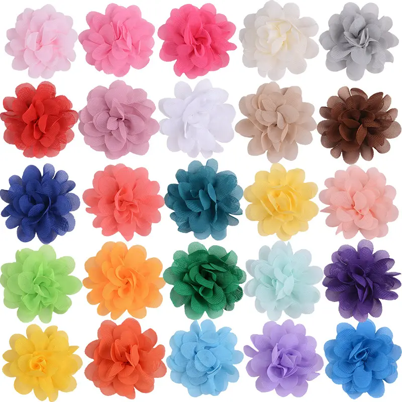 Artificial Decorative Handmade Chiffon Fabric Flowers Hair DIY Materials Shoes Clothing Cloth Flower Accessories Wholesale