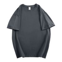 Camiseta de Algodón Lavado Vintage con Logotipo Personalizado para Mujer, Manga Corta, Talla Grande, Estilo Casual, Holgada, Cuello Redondo, 220 Gramos, para Verano