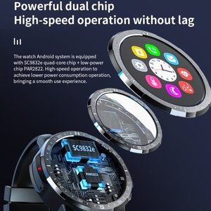 Montre connectée GPS 4G Appllp <span class=keywords><strong>7</strong></span> avec surveillance de la fréquence cardiaque, écran 1,6 pouces, Android 9, processeur quadricœur, 2 Go + 16 Go, bracelet sport en silicone - Product Image 3