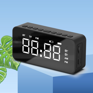 Không Dây Cho 5.0 Loa Điện Thoại Di Động FM Đài Phát Thanh TF Chơi M5 Xách Tay Mini 3W Kép Đồng Hồ Báo Thức Gương Đèn LED Dài - Product Image 6