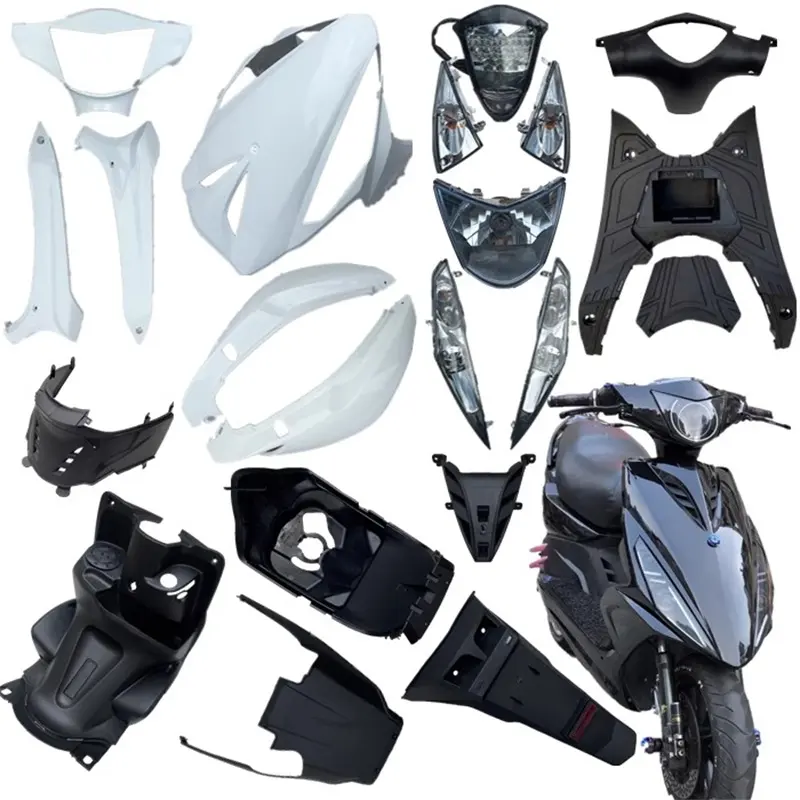 Özel scooter hayalet yangın GY125 ZY125 vücut parçaları ABS plastik + PP + lamba motosiklet fairing dış parça kiti
