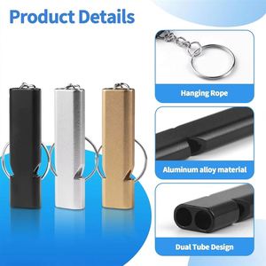 Sifflet personnalisé à double tube haute fréquence en alliage d'aluminium pour survie en extérieur, arbitre, scout, promotionnel, jouet sportif - Product Image 4