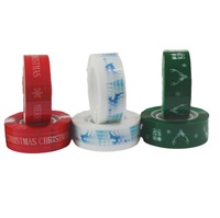 Ruban adhésif de papeterie en OPP imprimé acrylique simple face 18 mm, mini-ruban de décoration de Noël