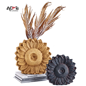 Jarrón nórdico de arte personalizado Deco Frosted Matte <span class=keywords><strong>Himawari</strong></span> en forma de jarrón de flores secas de cerámica para decoración de Hotel, hogar y oficina - Product Image 2