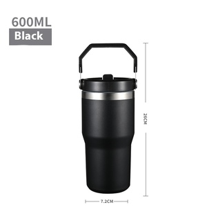 2025 double couche en acier inoxydable isolé écologique tasse froide Portable gobelet poignée d'aspiration paille grande capacité voyage - Product Image 6