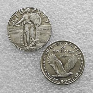 Moneta commemorativa in stile antico del 1916-P degli Stati Uniti, con <span class=keywords><strong>Aquila</strong></span> e Senza Stelle Sotto, da un quarto di dollaro, per Regali e Decorazioni per la Casa - Product Image 1