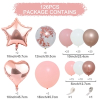 Kit Arche Guirlande Ballons Rose Or Rose Ballons Confettis Roses Décorations d'Anniversaire pour Femmes Filles Princesse Fête de Fiançailles