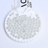 Manik-manik Mutiara Imitasi Austria Putih 4mm-12MM, Mutiara Kaca Bulat Lepas dengan Lubang untuk DIY Kalung Gelang