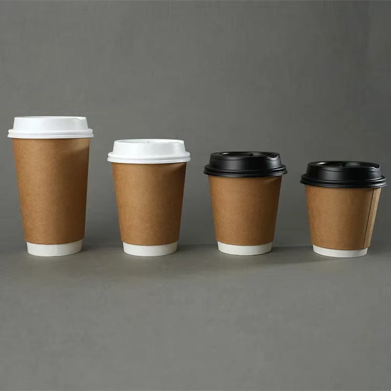 High Quality Customizable Logo Disposable Double Wall Cardboard Eco Friendly Hot Drink Packaging Paper Coffee Cup