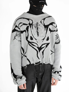 Ropa de hombre de moda personalizada, suéter de Jacquard, prendas de punto de invierno con cuello redondo, suéteres de punto de algodón para hombre, jersey para hombre - Product Image 5