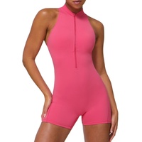 Combinaison de Sport Ajustée à Fermeture Éclair Personnalisée Haute Qualité, Combinaison de Yoga Effet Push-Up Pêche Haute Qualité, Combinaison Femme
