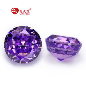 Wuzhou harga pabrik 4K pecahan es potong ungu anggrek bentuk bulat permata Cz 4mm-16mm 5A + kualitas zirkonia kubik sintetis yang tersedia - Product Image 3