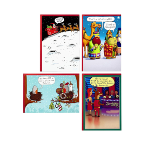 Assortiment <span class=keywords><strong>de</strong></span> cartes <span class=keywords><strong>de</strong></span> Noël dans une boîte à chaussures amusante, 4 motifs, 24 cartes en papier, enveloppes, dépliant plié, reliure rigide - Product Image 2