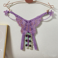 Vente en gros de sous-vêtements sexy avec perles lumineuses, grande taille, string transparent, tentation, culotte G-string