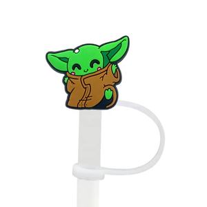 Cache-paille Yoda 8mm 10mm en PVC souple personnalisé vert bébé, breloques Yoda <span class=keywords><strong>Wars</strong></span> <span class=keywords><strong>Star</strong></span> pour gobelet Stanley - Product Image 6