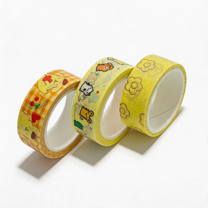 <span class=keywords><strong>Cinta</strong></span> <span class=keywords><strong>Adhesiva</strong></span> <span class=keywords><strong>Decorativa</strong></span> Washi Personalizada con Diseño de Dibujos Animados, Fácil de Rasgar, Adhesivo de una Sola Cara, Ecológica, para Decoración de Diarios - Product Image 2