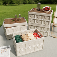 Boîte de rangement pliable d'extérieur anti-poussière de style nordique moderne en PP, capacité supérieure à 35L, pour le camping, la cuisine et la maison