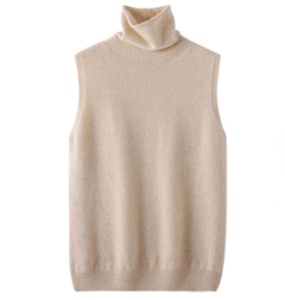 Gilet in Cashmere a Collo Alto <span class=keywords><strong>Senza</strong></span> <span class=keywords><strong>Maniche</strong></span> Stile Casual per Donna, Vendita all'Ingrosso - Product Image 2