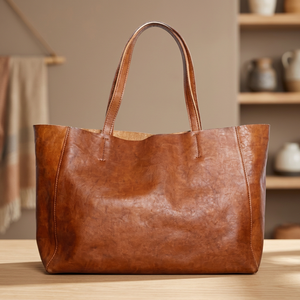 Bolso de Mano Casual de Cuero Genuino 100% para Mujer, con Doble Correa Cruzada, Ligero, Duradero, con Cierre, Impermeable y de Gran Capacidad - Product Image 6