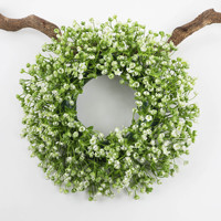 Guirlande florale artificielle en forme de couronne de 35 cm, blanche, orange et violette, avec fausses fleurs de gypsophile, pour la vente en gros en usine