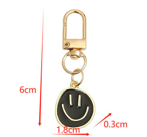Lovely Key Bag Charms <span class=keywords><strong>7</strong></span> colores amarillo rosa azul negro Metal esmalte feliz cara sonriente llavero para mujer llavero - Product Image 6