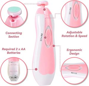 Coupe-ongles pour bébé avec logo personnalisé, lime à ongles électrique pour bébé, soin des ongles pour bébé, coupe-ongles pour nouveau-nés et tout-petits, kit de soin des ongles pour orteils et doigts - Product Image 1