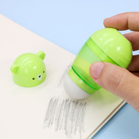 Gommes à effacer mignonnes en forme d'ours, 4 couleurs, taille-crayons en plastique pour enfants, non toxiques, sûrs, fournitures scolaires et artistiques, vente en gros