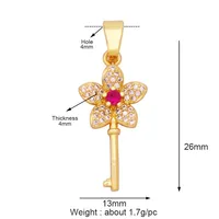 Huile colorée goutte émail étoile fleur coeur clé pendentif à breloque, collier Bracelet pendentif fabrication de bijoux artisanat pratique approvisionnement M65