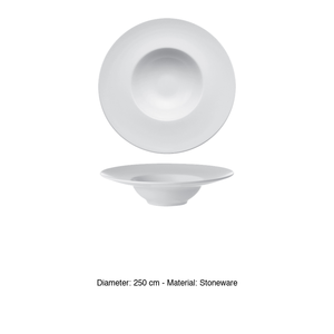 Bol à pâtes Monaco blanc 25 cm, intérieur 12 cm, en grès M1934 - Product Image 3