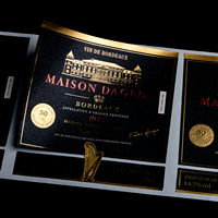 Feuille d'or en relief personnalisé estampage logo étiquette de vin impression Etiqueta Vino Aluminio étiquette autocollant pour whisky bouteille emballage
