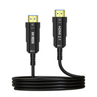 Câble HDMI 2.1 AOC à fibre optique 8K du fabricant, 48G pleine bande passante, alliage de zinc plaqué or, câble HDMI 8K60Hz, prise en charge du logo personnalisé