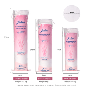 Tampons démaquillants en coton biologique SY482-484 pur pour le visage, les yeux et les ongles, 80 à 120 pièces - Product Image 5