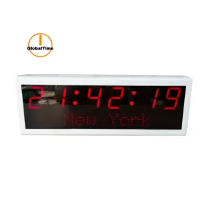 PoE NTP Digital Wall Clocks, 2.3 Inch 6 Digit, World Time Zone Clocks, White Metal Casing