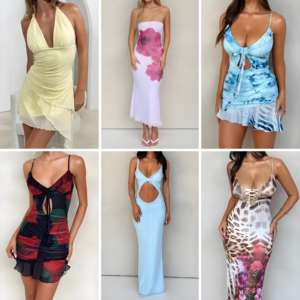 Vente en gros de robes d'été pour femmes, coupe ajustée, assortiment aléatoire, expédition aléatoire - Product Image 1