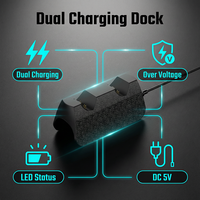 Chargeur avec indicateur LED YJT-5OT2076 pour manette PS5 P5/P5 Slim/PS5 Professional, manette à double vibration avec pavé tactile rechargeable