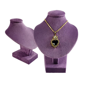 Thanh lịch màu tím Nhung Vòng cổ nhẫn bông tai trang sức hiển thị đứng cửa sổ hiển thị truy cập hiển thị giá trang sức hiển thị đạo cụ - Product Image 5