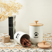 Pot à friandises pour chien personnalisé en forme de biscuit avec couvercle, boîte de rangement alimentaire en porcelaine, ensemble de récipients pour friandises pour chien, pot à biscuits pour chien