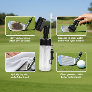 Cepillo <span class=keywords><strong>de</strong></span> Limpieza para Palos <span class=keywords><strong>de</strong></span> Golf con Tanque <span class=keywords><strong>de</strong></span> Agua, Pulverizador y Cepillo en un Solo Paso para Hierros, Wedges y Putters, <span class=keywords><strong>de</strong></span> Lana, Portátil, para Interiores/Exteriores - Product Image 2