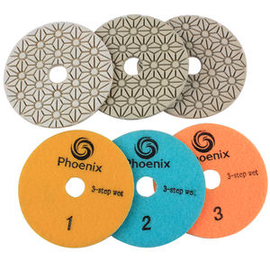 Raizi Premium 4 Inch 3-stappen marmer kwarts graniet steen droog/nat polijstpad - Product Image 4