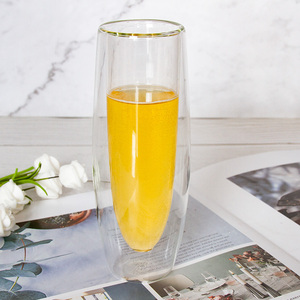 <span class=keywords><strong>Vetro</strong></span> a doppio strato borosilicato resistente al calore, <span class=keywords><strong>vetro</strong></span> champagne creativo, <span class=keywords><strong>vetro</strong></span> trasparente isolato per uso domestico - Product Image 3