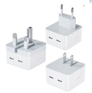 <span class=keywords><strong>Cargador</strong></span> Rápido PD de 35W con Enchufe para EE. UU., UE y Reino Unido, <span class=keywords><strong>Cargador</strong></span> Súper Rápido con Doble USB C para <span class=keywords><strong>iPhone</strong></span> 17, 16, 15, <span class=keywords><strong>14</strong></span>, <span class=keywords><strong>Precio</strong></span> de Fábrica, Gran Venta - Product Image 1