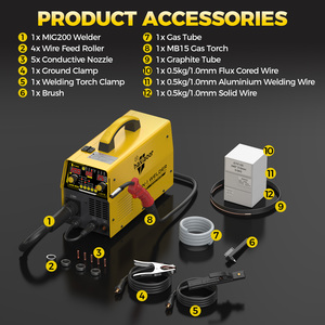 เครื่องเชื่อมพกพา HAXIAOER รุ่นใหม่ <span class=keywords><strong>MIG</strong></span> 200 แรงดันไฟฟ้า 220V ระบบอินเวอร์เตอร์ IGBT สำหรับเชื่อม <span class=keywords><strong>MIG</strong></span>/MAG แบบไม่ใช้แก๊ส ใช้ลวดเชื่อมฟลักซ์คอร์  เชื่อมเหล็กกล้าไร้สนิมและอะลูมิเนียม 200A - Product Image 6