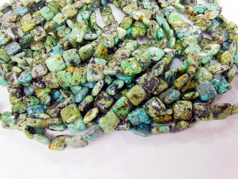 African Turquoise Gemstone Loose Beads - 8mm Round Natural Stone For Jewelry Making (15" Strand)