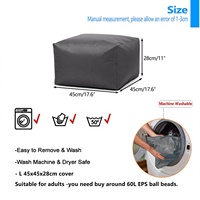 Housse de pouf carré imperméable sans rembourrage pour extérieur, plage, jardin, pouf de sol, siège futon, banc