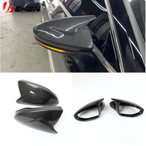 สําหรับ Audi A6 C8 A7 <span class=keywords><strong>ABT</strong></span> 4K8 <span class=keywords><strong>A8</strong></span> D5 2018 2019 2020 LHD 2pcs เปลี่ยนคาร์บอนไฟเบอร์ OX Horns ประเภทกระจกมองหลังฝาครอบเชลล์หมวก - Product Image 2