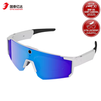 Lunettes de cyclisme professionnelles IA avec caméra 2K 8MP, stabilisation EIS 6 axes, anti-tremblement, 32 Go, lunettes de sport V06 pour activités de plein air, course à pied, randonnée IA
